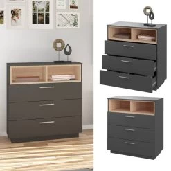 Commode Beatrice Blanc/sonoma 26 Commode Beatrice Blanc/sonoma -Mobilier Soldes 00c47d33e45642f9a8e262155f78242d