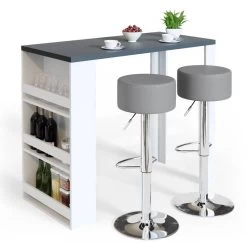 Table De Bar 117cm Blanche/anthracite -Mobilier Soldes 01ab8bba81034043b909c37c7d6b1a31