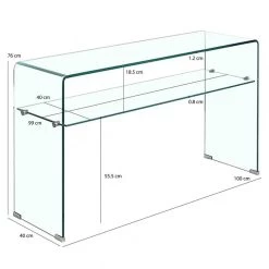 Console En Verre Avec étagère - ICE -Mobilier Soldes 03255ec5643740c0a6d56b56a6d904bb