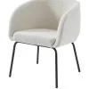 Fauteuil BELEM En Tissu Bouclette Blanc
