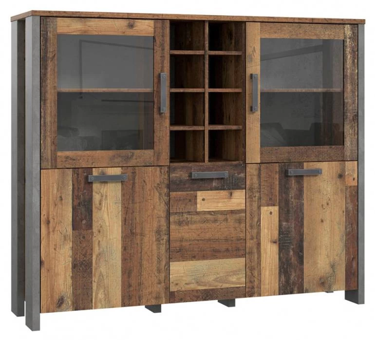 Buffet Vitré 5 Portes 18 Niches - BUCK 3 Buffet Vitré 5 Portes 18 Niches - BUCK