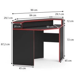 Bureau D'angle Kron Noir/rouge -Mobilier Soldes 0a614cd23a8b45699158e4176ff8c6d6