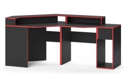 Bureau Ordinateur Kron Noir/rouge Set 6