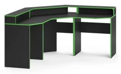 Bureau Ordinateur Kron Noir/vert Set 1