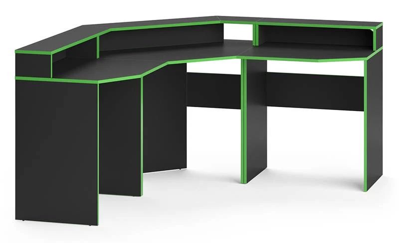 Bureau Ordinateur Kron Noir/vert Set 1 3 Bureau Ordinateur Kron Noir/vert Set 1