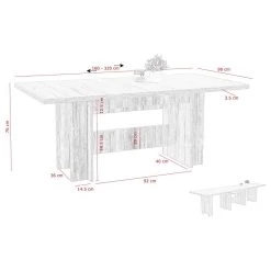 Table Biran (extensible) -Mobilier Soldes 1000228956 201104 15385700250 SKETCH DETAILS P000000001000228956 sketch