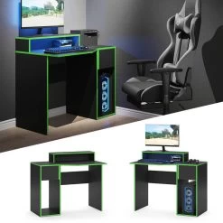 Bureau Ordinateur Kron Noir/Vert Set 7 -Mobilier Soldes 120175a7b59d45f2bae717903e7e8122