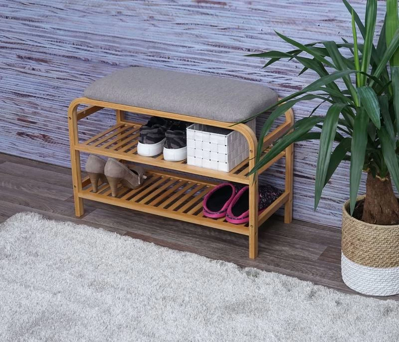 Étagère à Chaussures HWC-F72 Bambou 4 Étagère à Chaussures HWC-F72 Bambou – Image 2