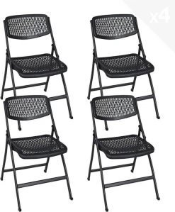 Lot De 4 Chaises Pliables SABA (Noir)
