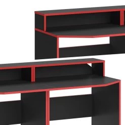 Bureau Ordinateur Kron Noir/rouge Set 4 -Mobilier Soldes 1759edb422b442909b76d647621911d3