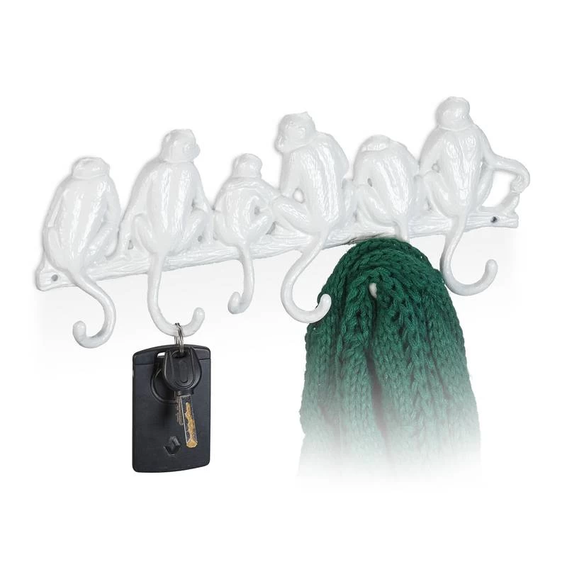 Portemanteau Blanc Brillant Design Singe 3 Portemanteau Blanc Brillant Design Singe