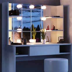 Coiffeuse Daenerys Avec Tabouret & LED -Mobilier Soldes 1bed6ed728d441b6ae6f4542ea62faca