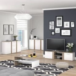 Buffet Novelli Blanc/sonoma & 2 Portes -Mobilier Soldes 23bbe5cacb354bd3b3c00bed902d4b4a