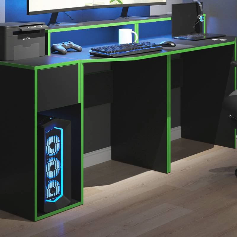 Bureau Ordinateur Kron Noir/Vert Set 8 7 Bureau Ordinateur Kron Noir/Vert Set 8 – Image 5