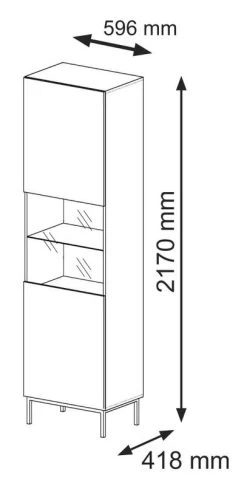 Armoire Vitrine RavennaB 60x42x217 -Mobilier Soldes 2d6be476179b44fb919031a3ba0da9e9