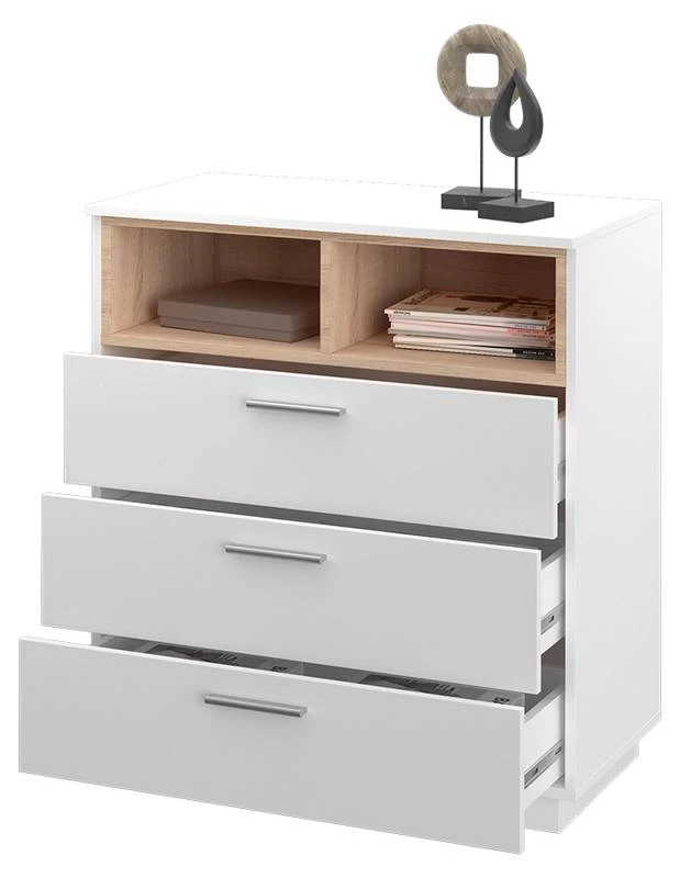 Commode Beatrice Blanc/sonoma 4 Commode Beatrice Blanc/sonoma – Image 2