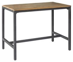 Table Haute L120cm Pin Recyclé Et Métal