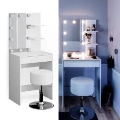 Coiffeuse Isabelle Avec Tabouret Et LED -Mobilier Soldes 391d2ffea44544689c123684e63bb53d
