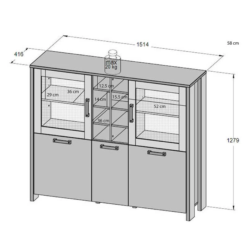Buffet Vitré 5 Portes 18 Niches - BUCK 7 Buffet Vitré 5 Portes 18 Niches - BUCK – Image 5