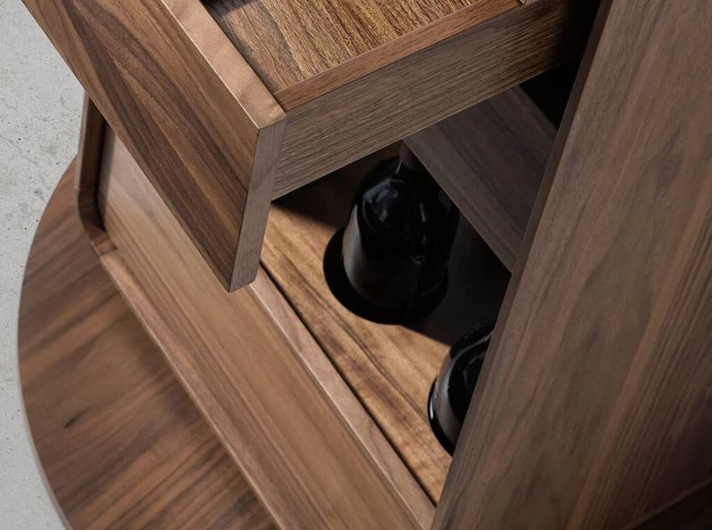 Meuble Bar Pivotant En Bois De Noyer 7 Meuble Bar Pivotant En Bois De Noyer – Image 5