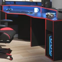 Bureau Ordinateur Kron Noir/rouge Set 6 -Mobilier Soldes 45f8eab0817f47faa5adc1d112ffd2db