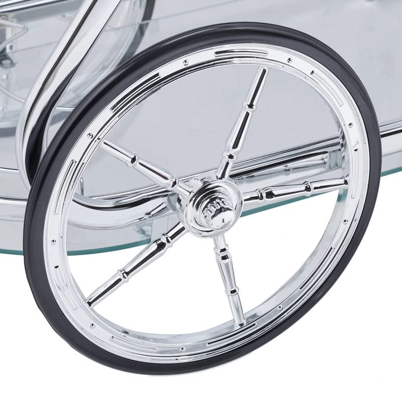 Chariot De Service Fer Chromé Et Verre 10 Chariot De Service Fer Chromé Et Verre – Image 8