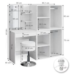 Coiffeuse Isabelle Blanc (5 éléments) -Mobilier Soldes 4e3c8d63560b48e5bf7ae4224b6cab99