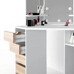 Coiffeuse Arielle Blanc/sonoma & LED 25 Coiffeuse Arielle Blanc/sonoma & LED -Mobilier Soldes 4f8aaef12ffc459eb374d6b1b2b76d4e 1