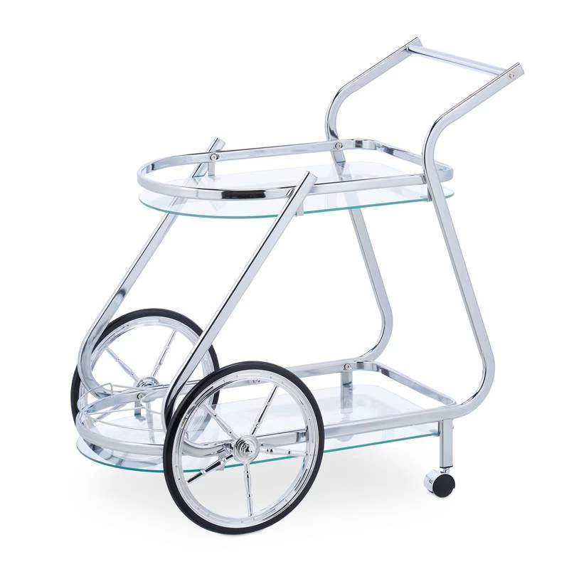 Chariot De Service Fer Chromé Et Verre 3 Chariot De Service Fer Chromé Et Verre
