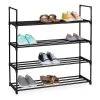Étagère à Chaussures Métal Noir -Mobilier Soldes 5cab8f1281ef472fb18cb616a4b40102