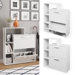 Meuble à Chaussures Orlando Blanc -Mobilier Soldes 5e469af0a0be4c11999af18039c792cb