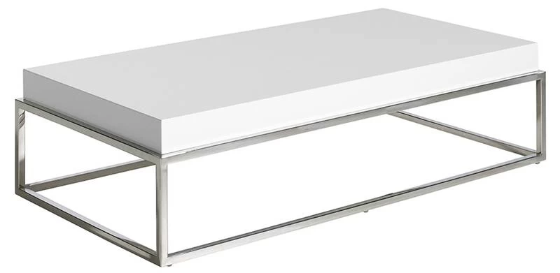 Table Basse En Bois Blanc Et Acier 3 Table Basse En Bois Blanc Et Acier
