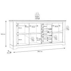 Buffet 204cm 3 Portes 3 Tiroirs - ANGELE -Mobilier Soldes 67aa0b2051b444c49b8551b9170611e7