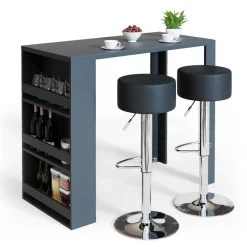 Table De Bar 117cm Anthracite -Mobilier Soldes 67b65007f559406ebefb22713ac22da7