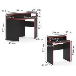 Bureau Ordinateur Kron Noir/rouge Set 5 13 Bureau Ordinateur Kron Noir/rouge Set 5 -Mobilier Soldes 68352463d5d54847ab721be5d447f382