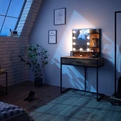 Coiffeuse Fyrk Avec LED -Mobilier Soldes 6dbaf595cc734560b4cec02a3bbb97df