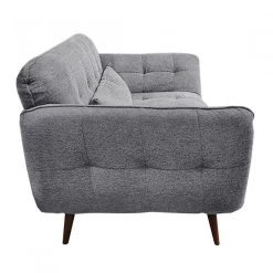 Fauteuil Capitonné Tissu Gris Chiné GALY -Mobilier Soldes 70784c9ebb494c1c8f4df1a8a188bf87