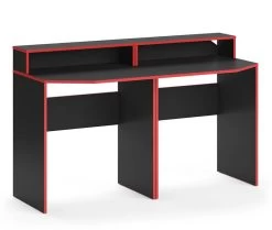 Bureau Ordinateur Kron Noir/rouge Set 4