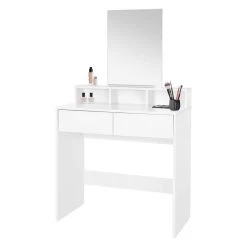 Coiffeuse + Miroir 80x40x140cm Blanc