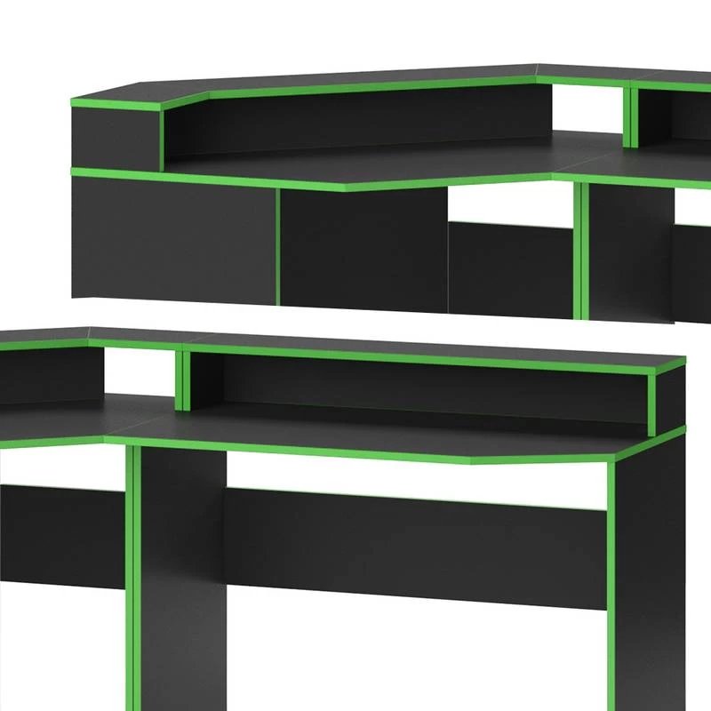 Bureau Ordinateur Kron Noir/vert Set 3 8 Bureau Ordinateur Kron Noir/vert Set 3 – Image 6