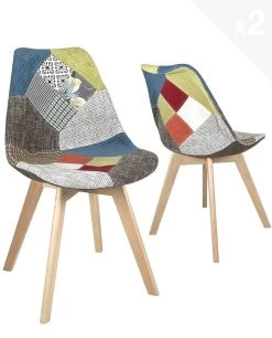 Chaise Patchwork LAO (lot De 2) -Mobilier Soldes 78d89c45400745cbb1f0f973a315b8fc