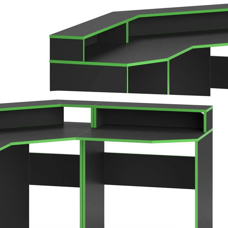 Bureau Ordinateur Kron Noir/vert Set 1 8 Bureau Ordinateur Kron Noir/vert Set 1 – Image 6