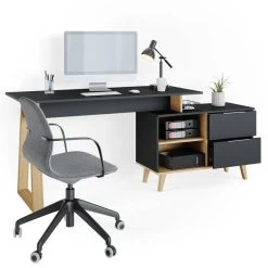 Bureau Neptune XL Anthracite/sonoma -Mobilier Soldes 7aed4885950d49f99f3649db768c3c2f