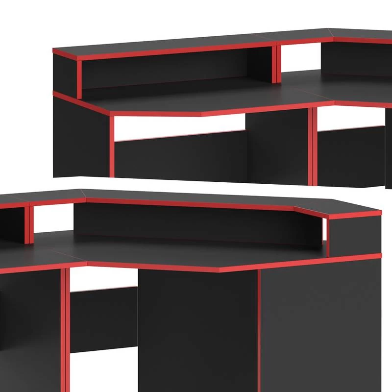 Bureau Ordinateur Kron Noir/rouge Set 5 7 Bureau Ordinateur Kron Noir/rouge Set 5 – Image 5