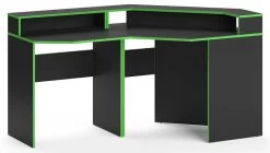 Bureau Ordinateur Kron Noir/Vert Set 5
