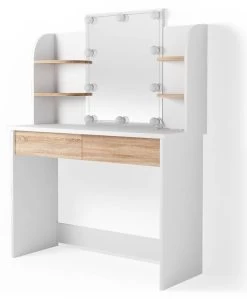 Coiffeuse Charlotte Blanc/sonoma & LED