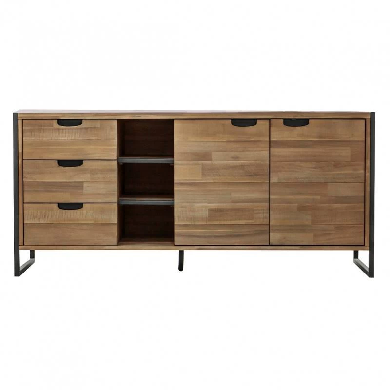 Buffet 170cm 3 Tiroirs 2 Portes Acacia 4 Buffet 170cm 3 Tiroirs 2 Portes Acacia – Image 2