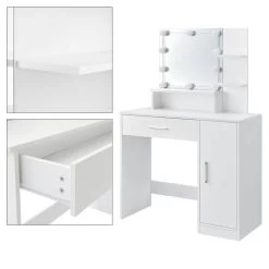 Coiffeuse 90x38x137 Cm Blanc -Mobilier Soldes 89fe2440fa0f45229edb665f1192c36e