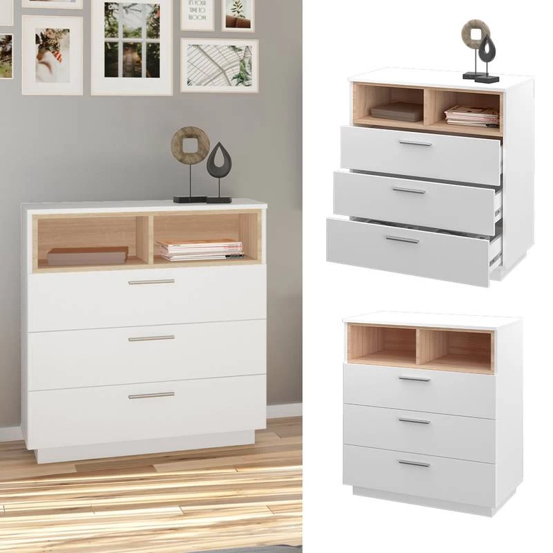 Commode Beatrice Blanc/sonoma 6 Commode Beatrice Blanc/sonoma – Image 4