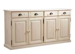 Buffet 4 Portes 4 Tiroirs En Bois Brut
